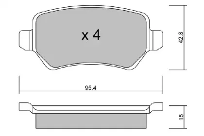 BPOP-2003 AISIN Комплект тормозных колодок, дисковый тормоз